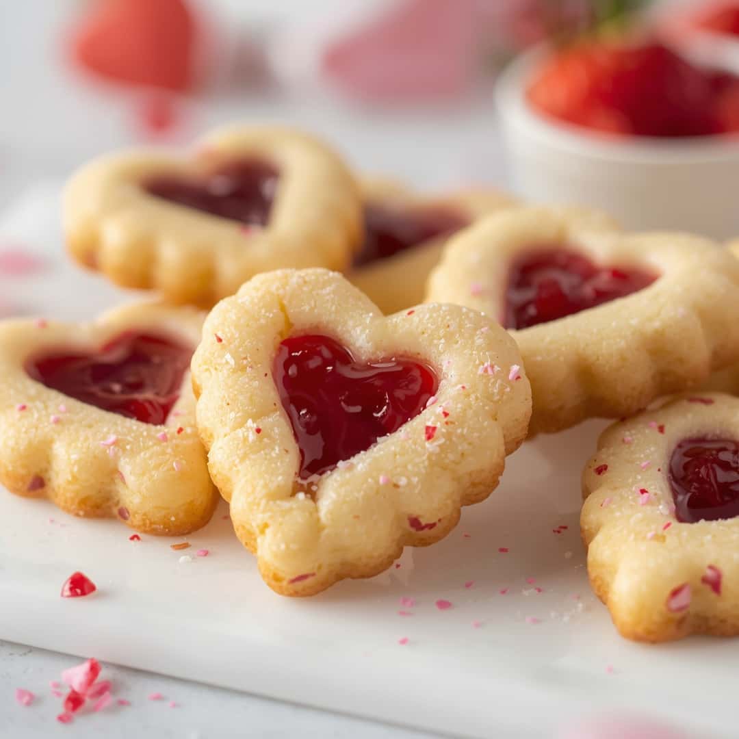 Heart Thumbprint Cookies A Soft Buttery Valentine