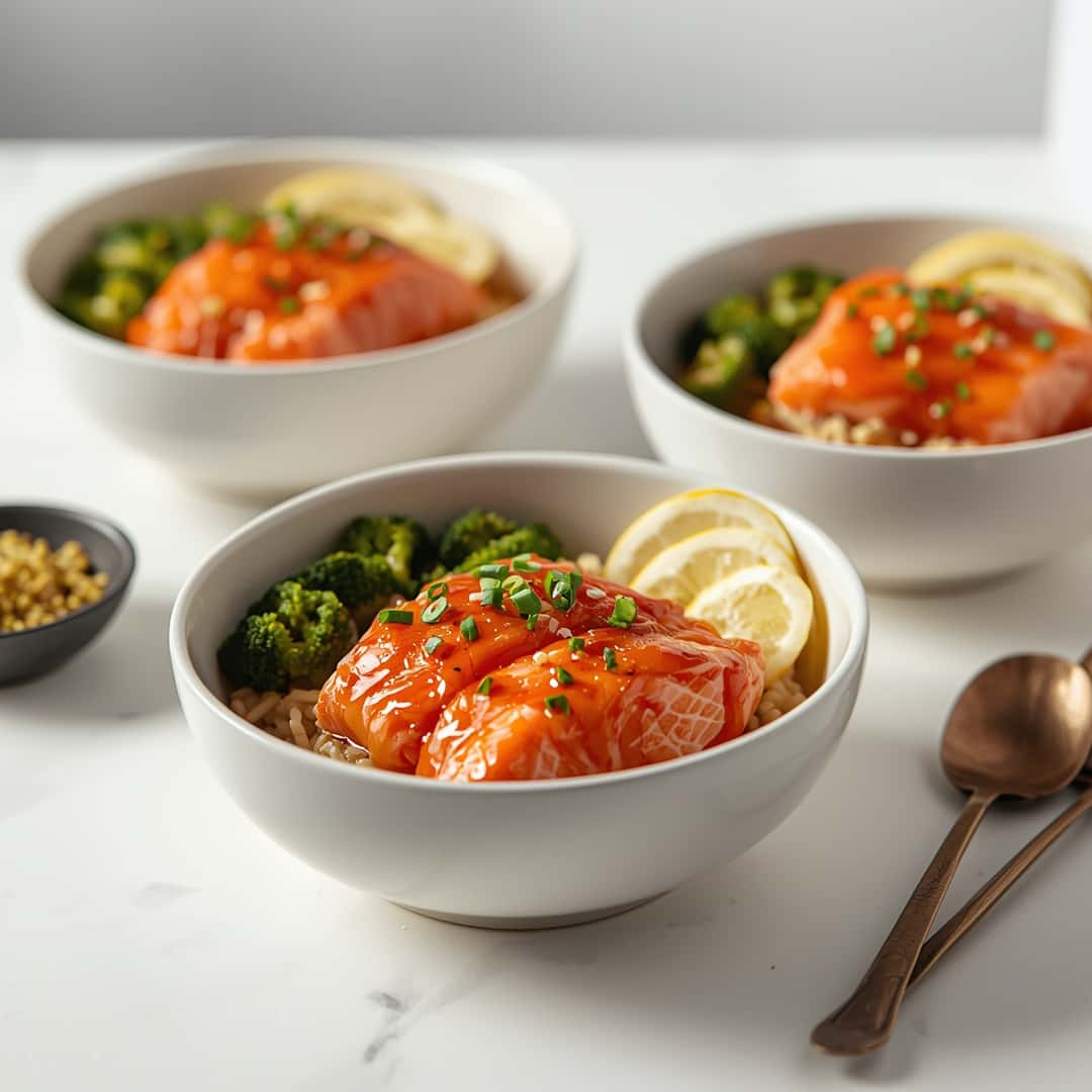 Honey Sriracha Salmon Bowls