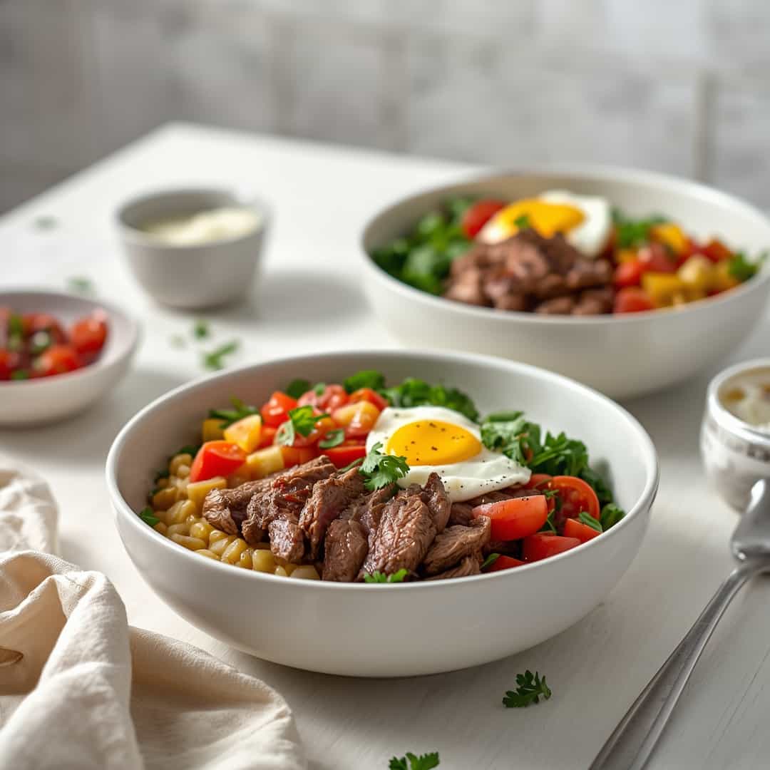 Mediterranean Steak Bowls 2 Mediterranean Steak Bowls