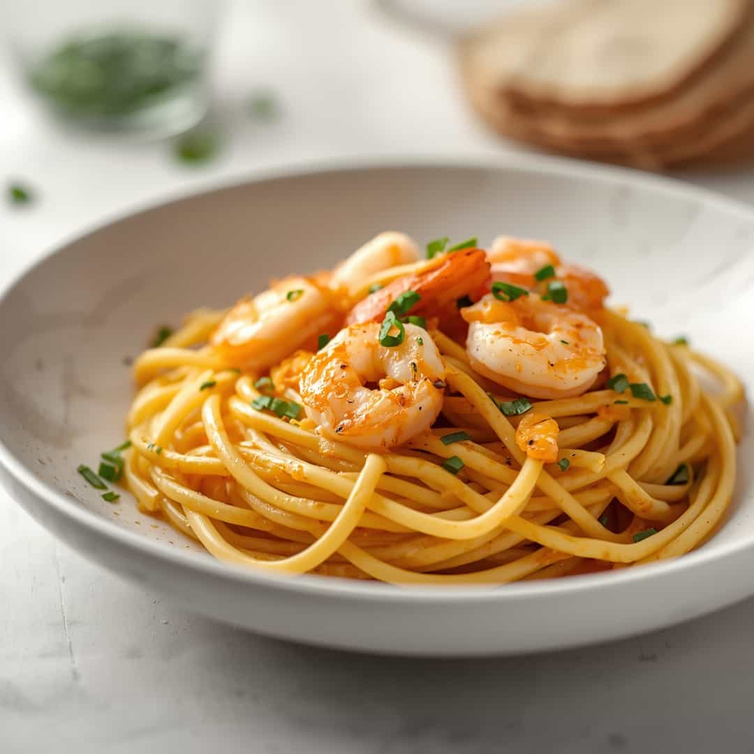 One Pot Garlic Butter Shrimp Pasta