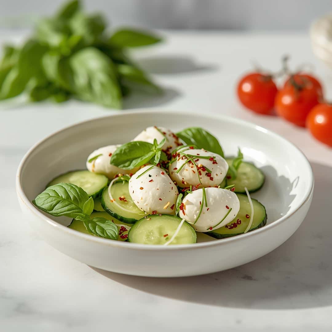 Quick Cucumber Mozzarella Salad