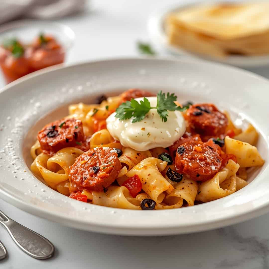 Smoked Sausage Mozzarella Pasta 2 Smoked Sausage Mozzarella Pasta