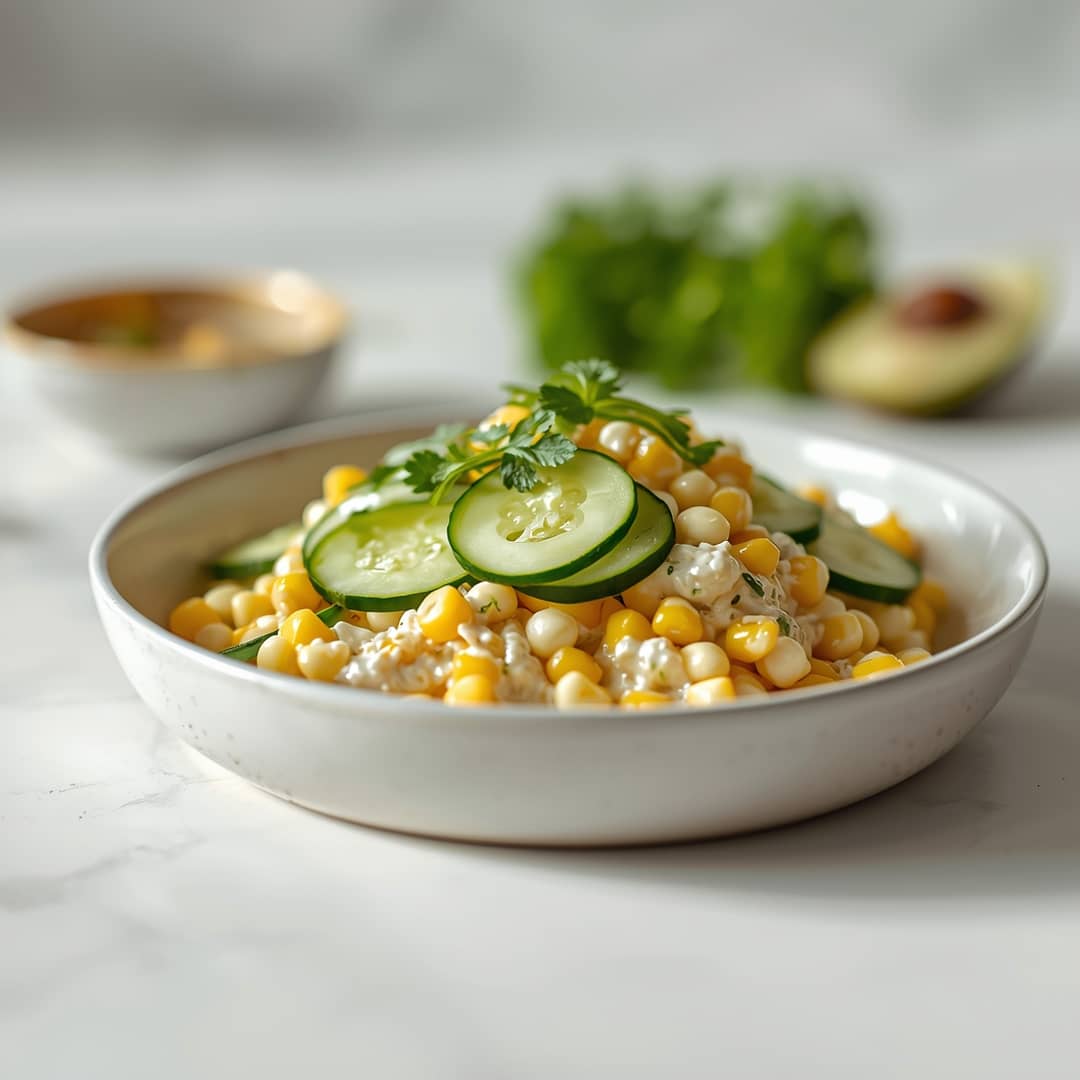 Street Corn Creamy Cucumber Salad