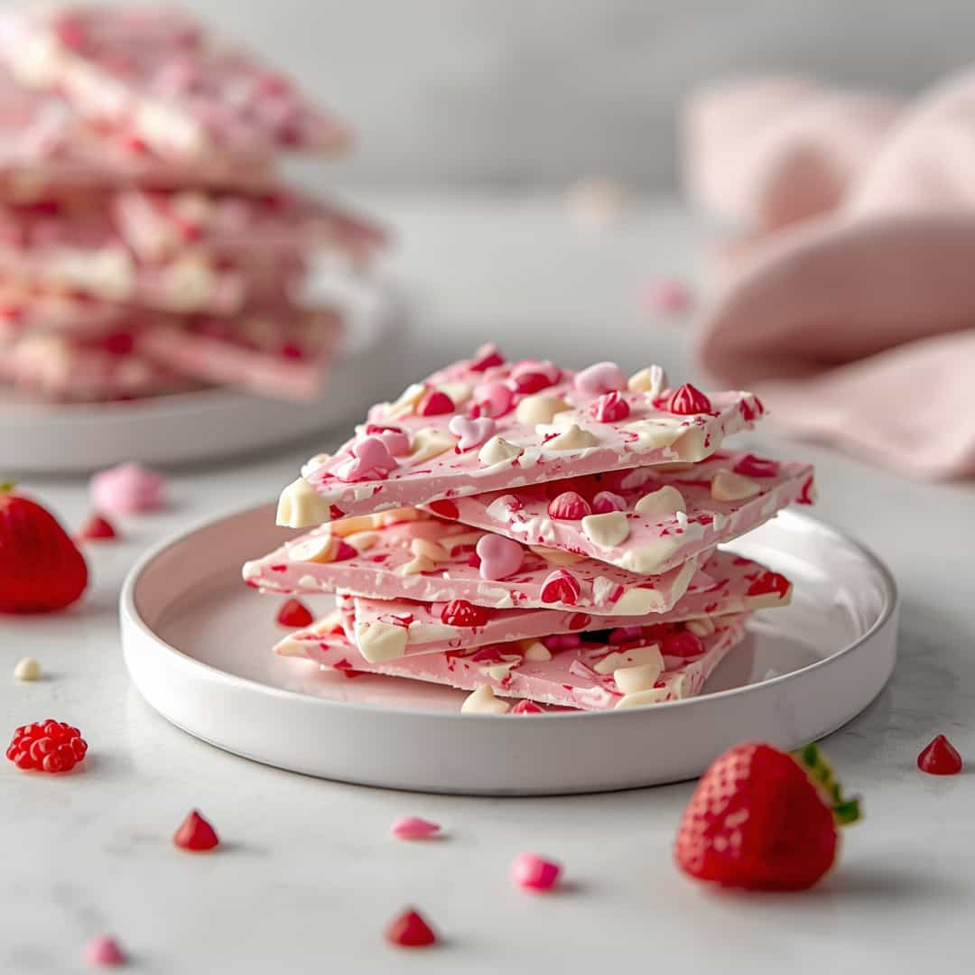 Valentines Pink White Chocolate Bark A Romantic Elegant Treat