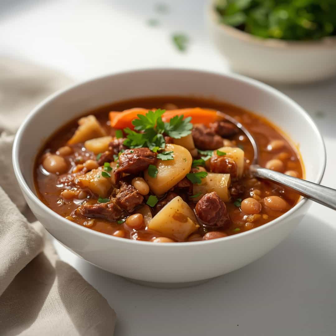 delicious pinto bean soup recipe with beef and veggies