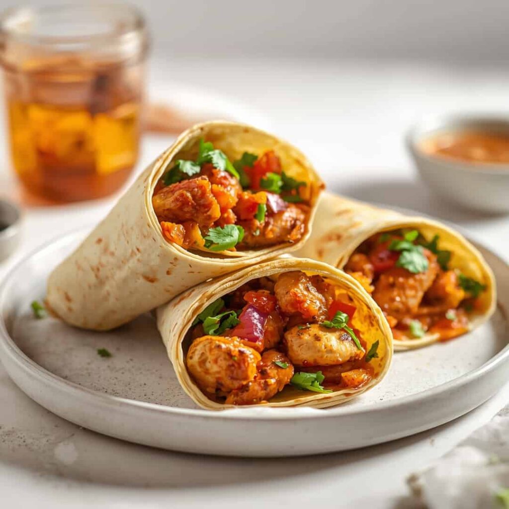 delicious sweet chili chicken wraps