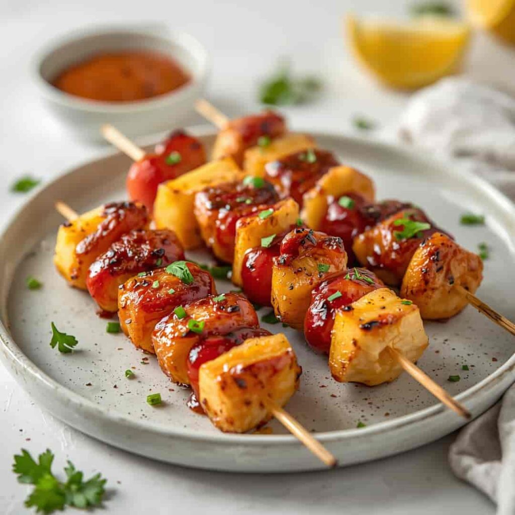 BBQ Pineapple Chicken Kabobs