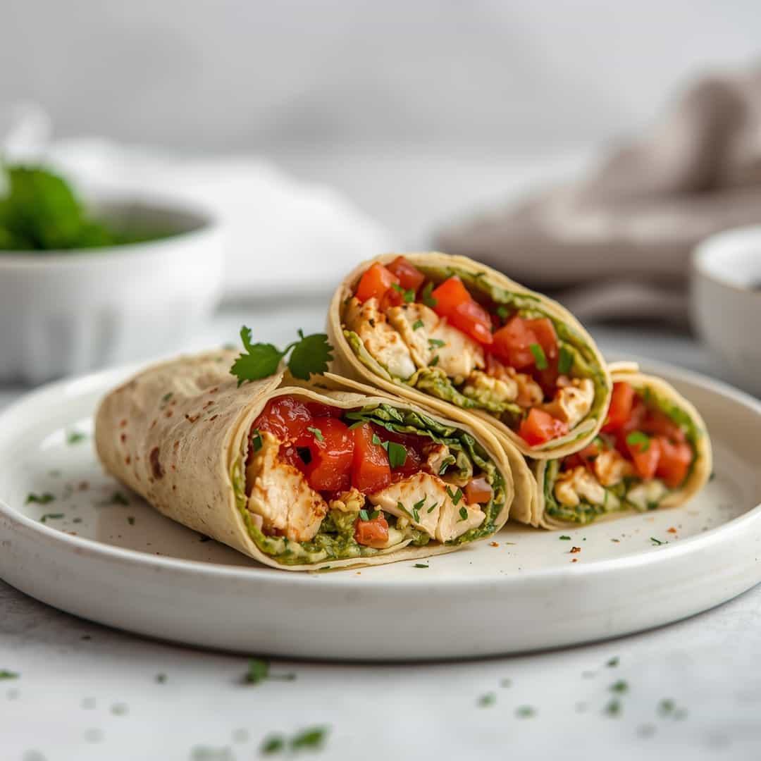 Bruschetta Chicken Pesto Wraps