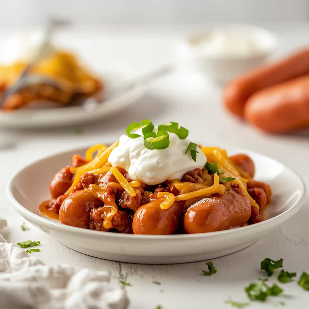 Classic Crockpot Chili Dog Casserole