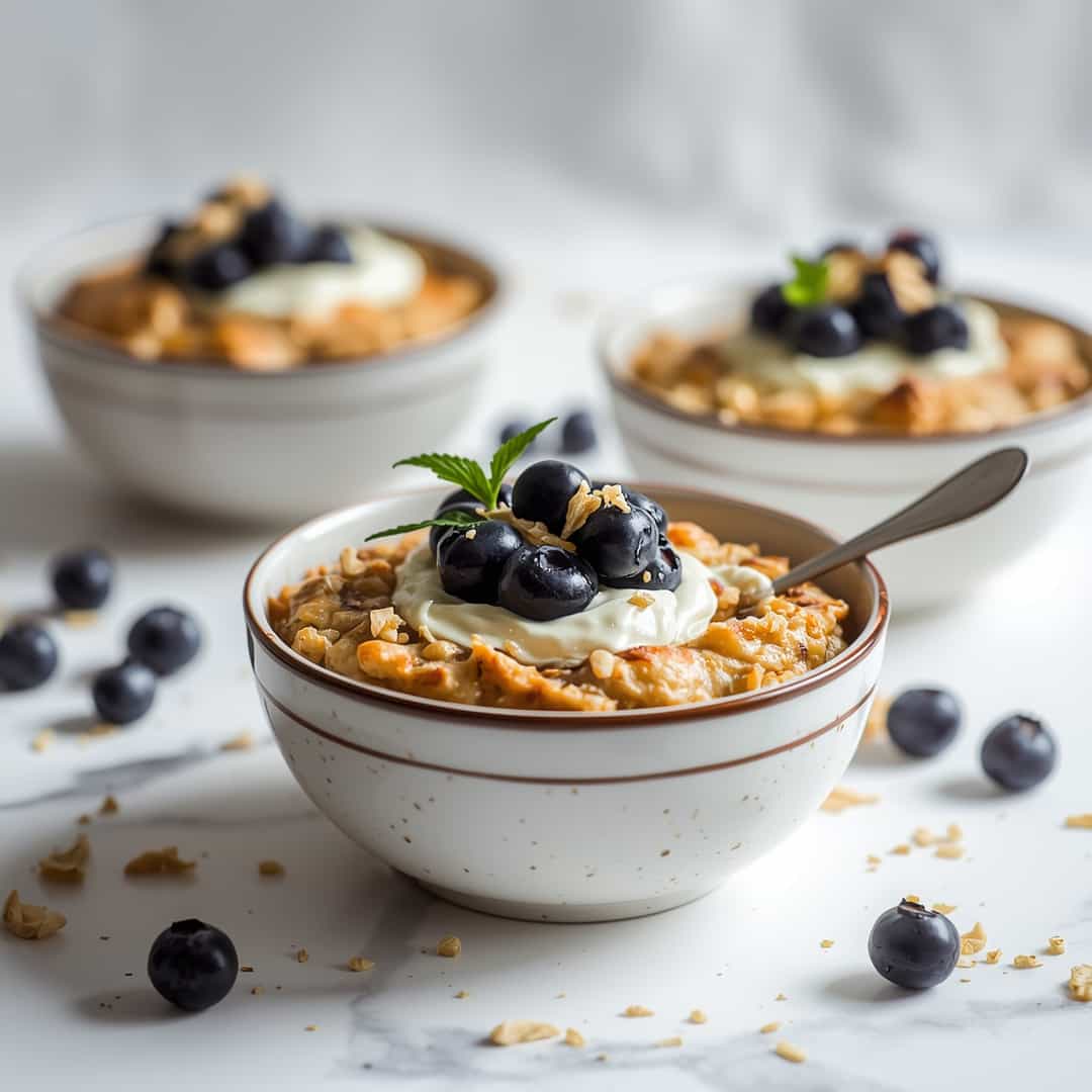Creamy Baked Blueberry Cottage Cheese Bowls