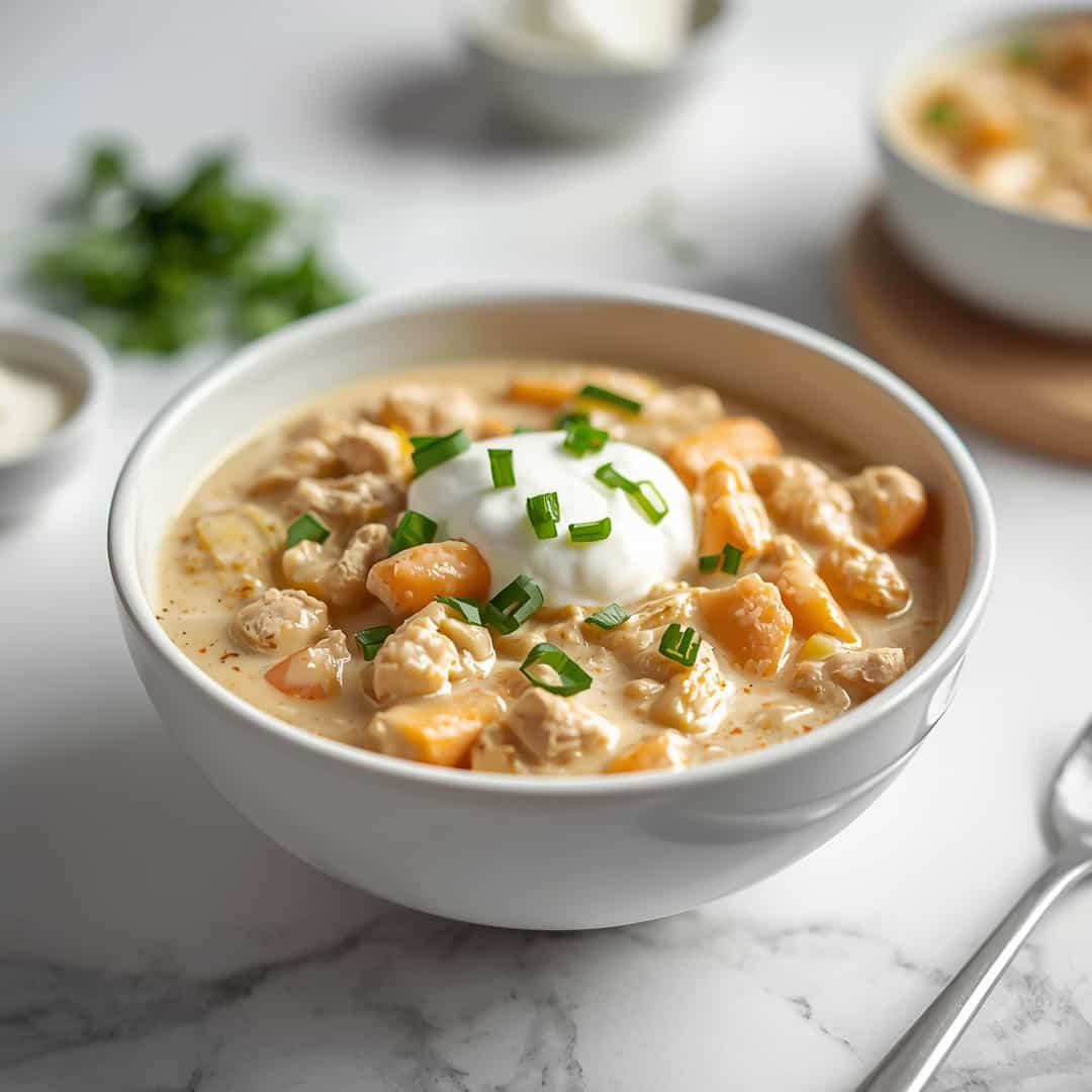Creamy White Chicken Chili with Cream Cheese