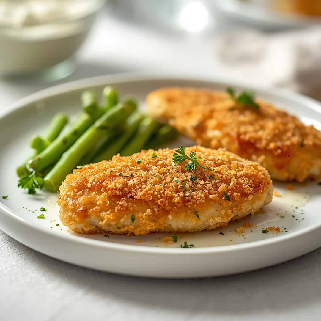 Crispy Low Carb Parmesan Crusted Chicken