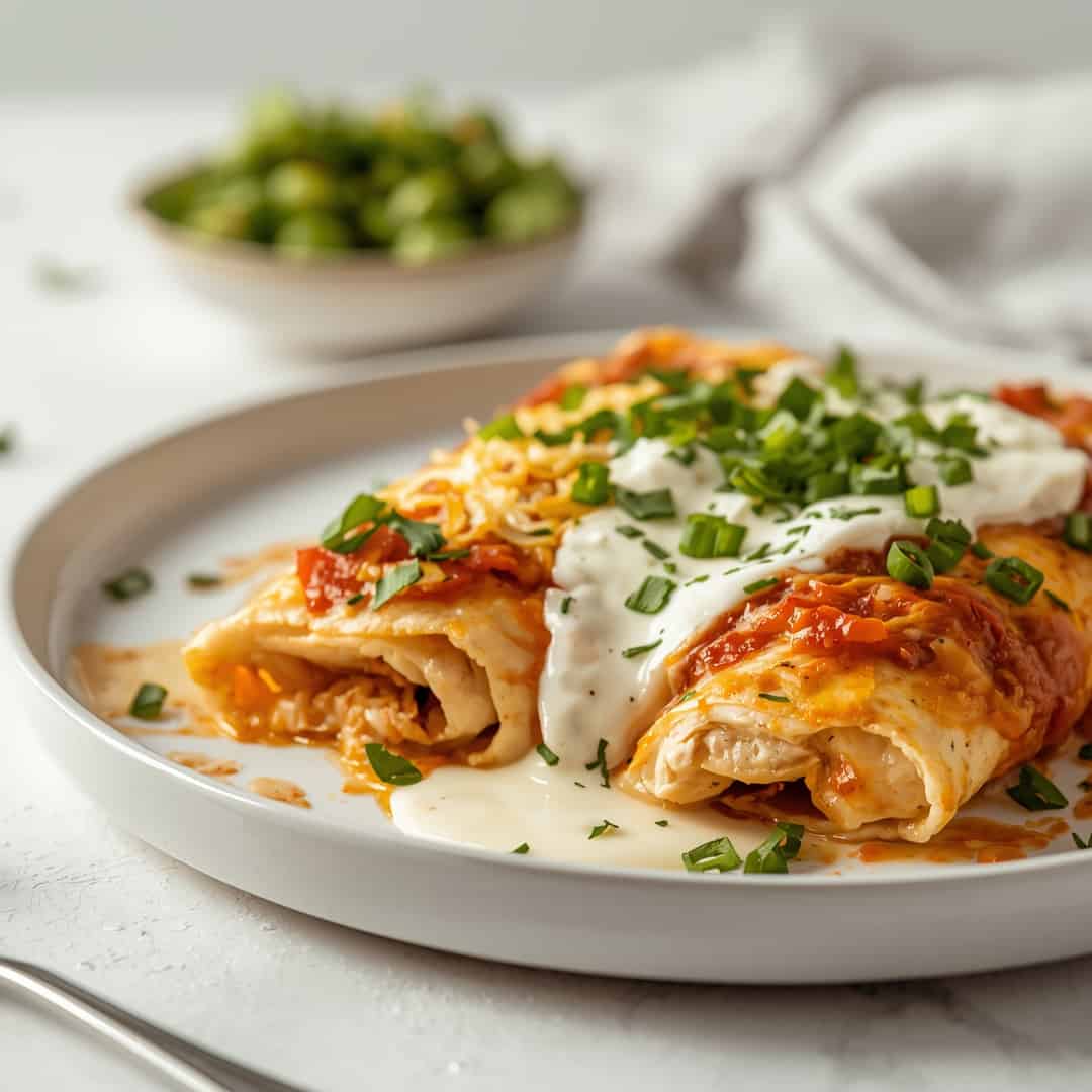 Delicious Low Carb White Chicken Enchiladas