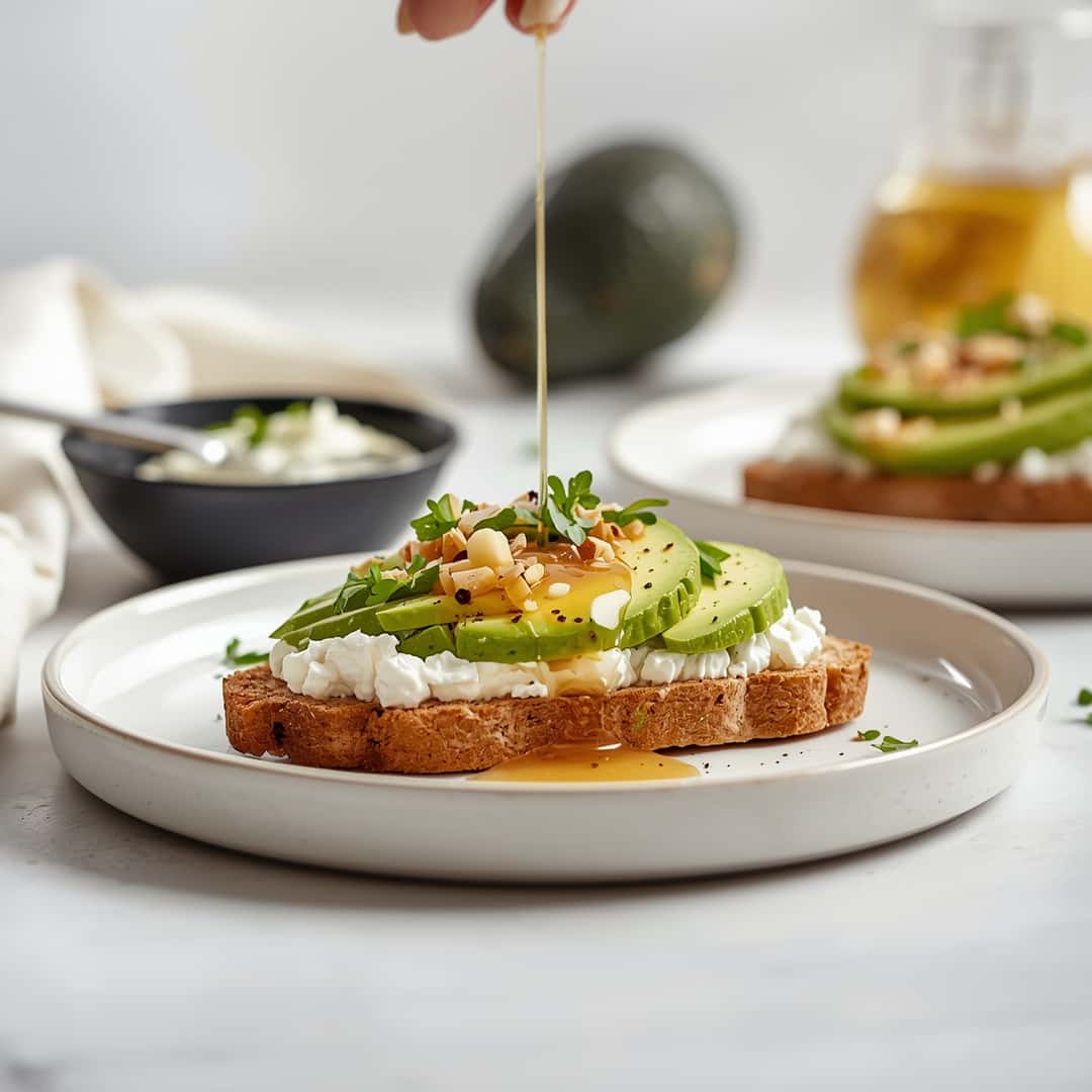 Easy Cottage Cheese Honey Avocado Toast - Traditional Country Recipe