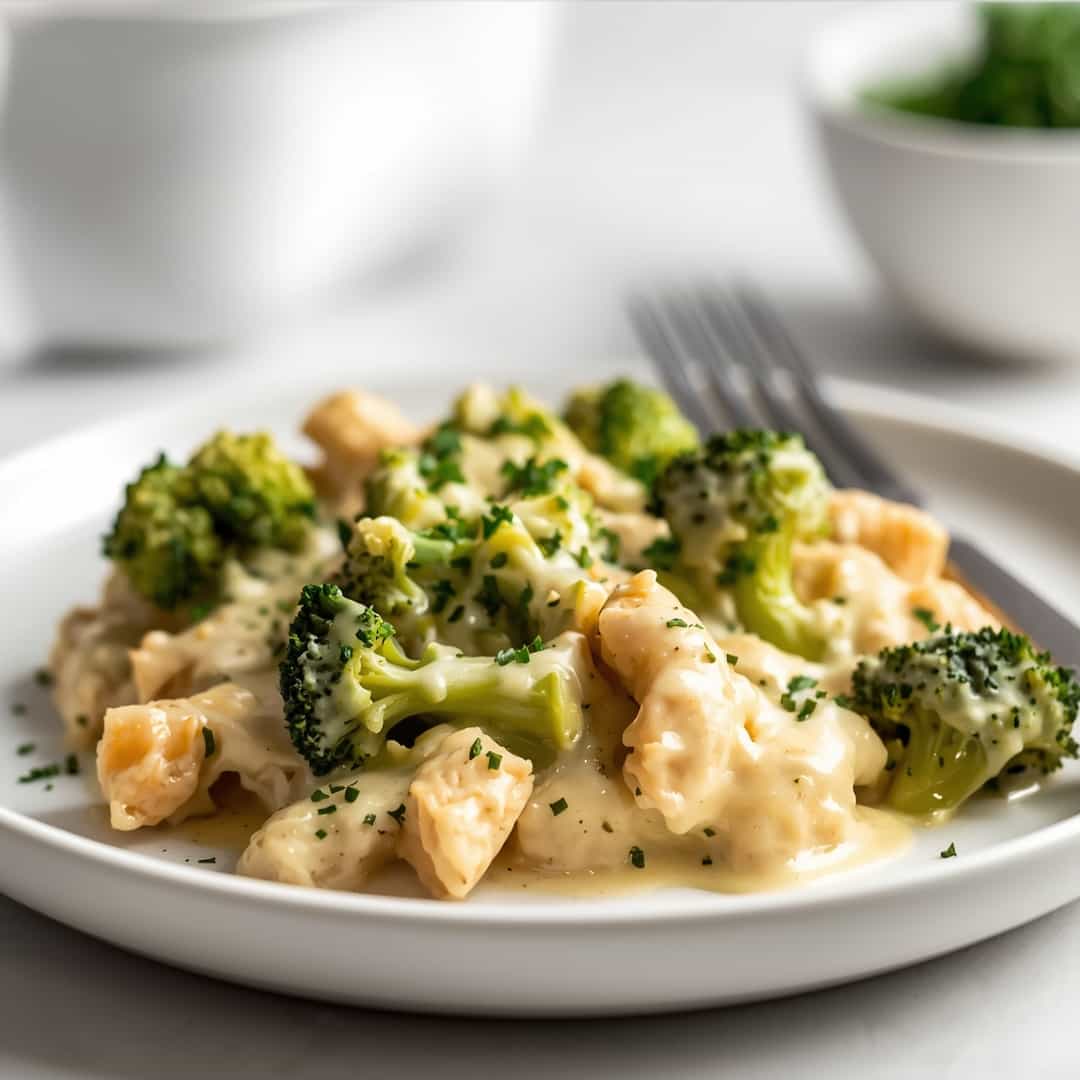 Easy Keto Chicken Alfredo Broccoli Bake 2 Easy Keto Chicken Alfredo Broccoli Bake
