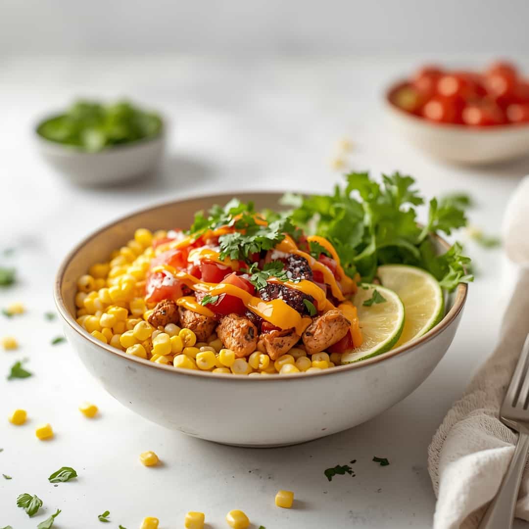 Easy Tasty Street Corn Chicken Bowl