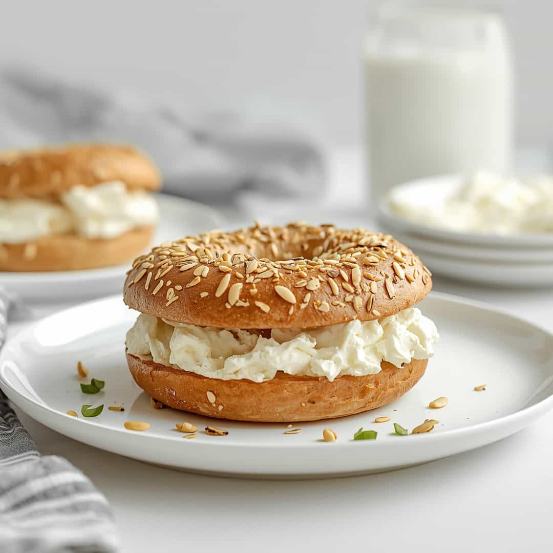 Fluffy Cottage Cheese Almond Flour Bagel