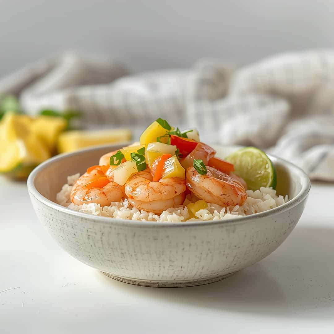 Fresh Shrimp Rice Bowl Pineapple Salsa 2 Fresh Shrimp Rice Bowl Pineapple Salsa