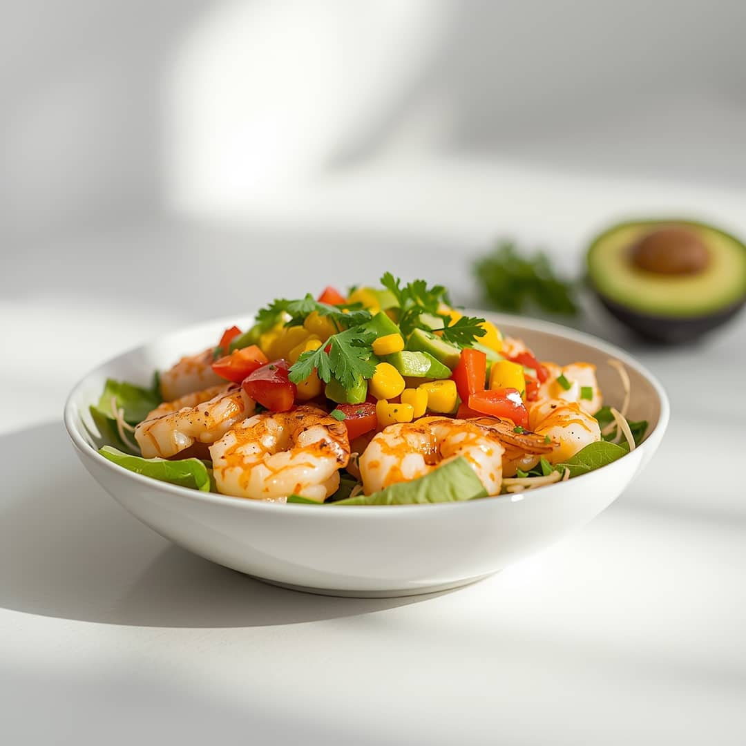 Grilled Shrimp Bowl with Avocado Corn Salsa