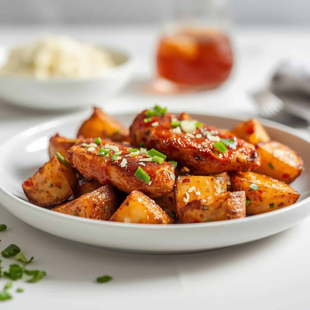 Honey BBQ Chicken Garlic Parmesan Potatoes 2 Honey BBQ Chicken Garlic Parmesan Potatoes