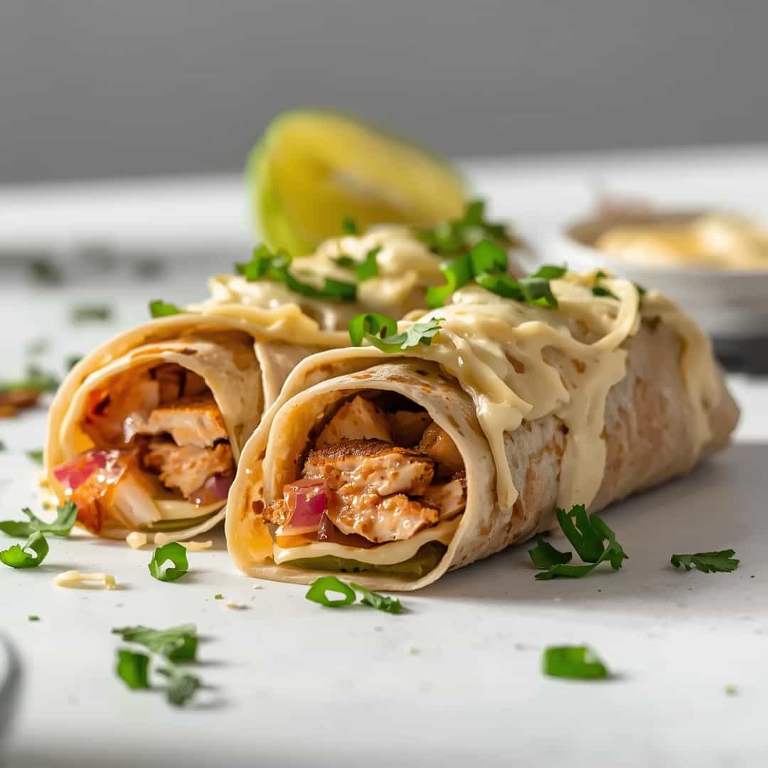 Keto Cheesy Garlic Chicken Wraps