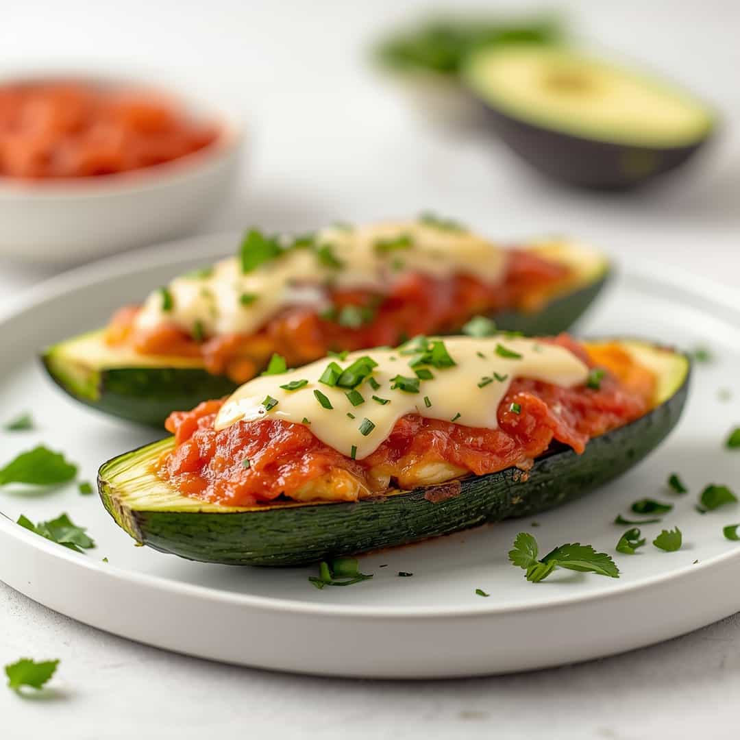 Keto Chicken Parmesan Zucchini Boats