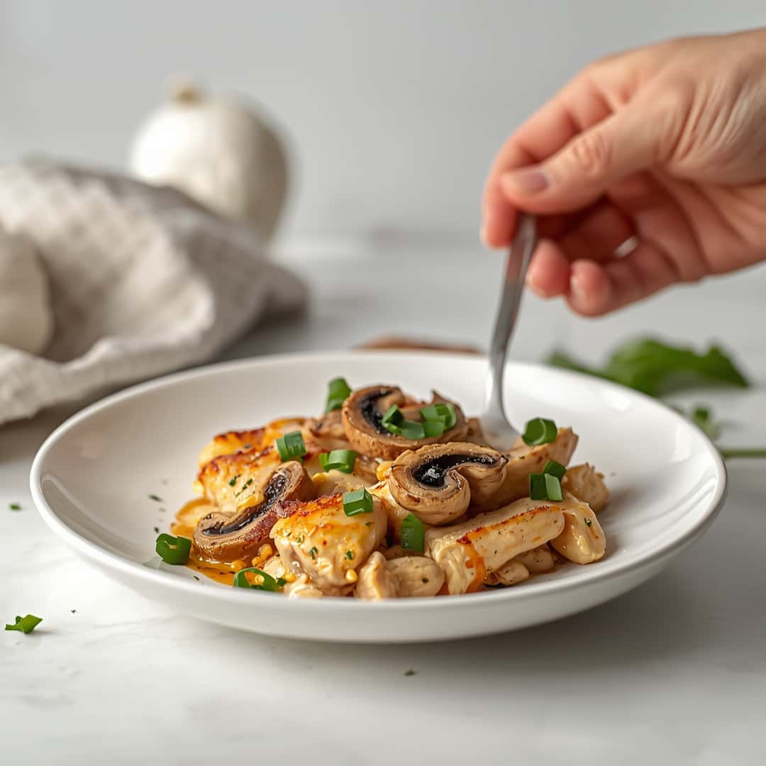 Keto Garlic Mushroom Chicken Casserole