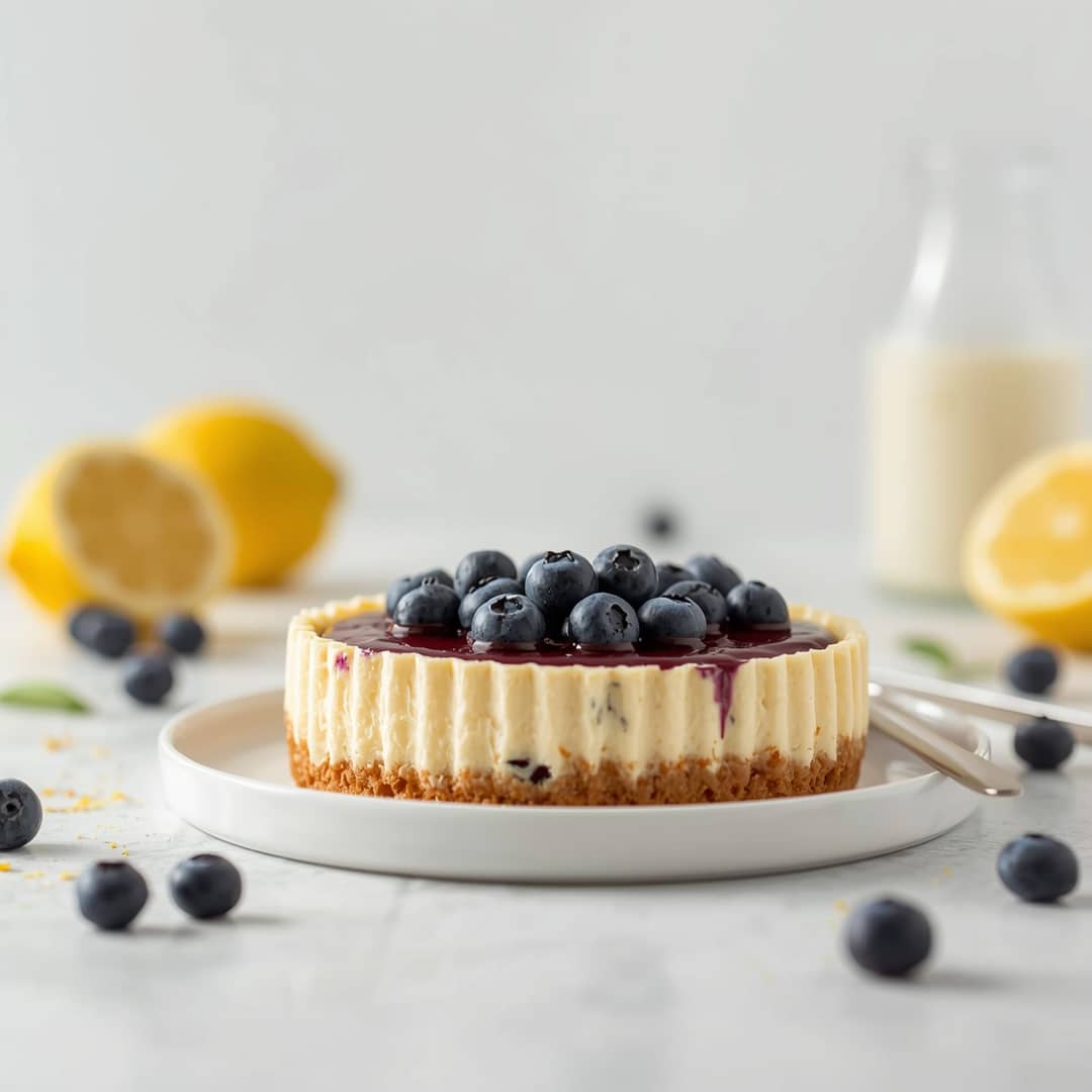 Keto Lemon Blueberry Cheesecake