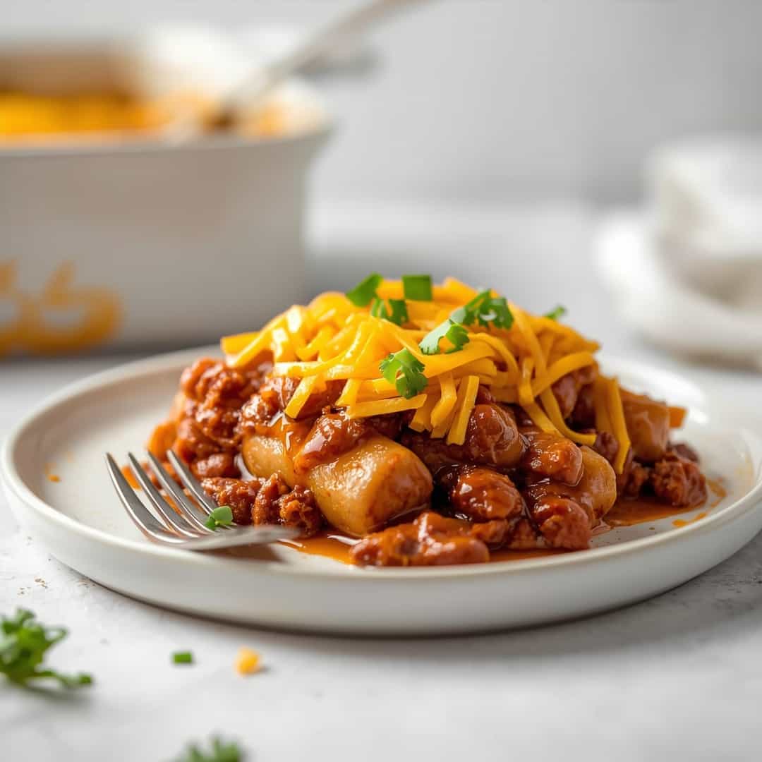 Keto Low Carb Chili Dog Casserole