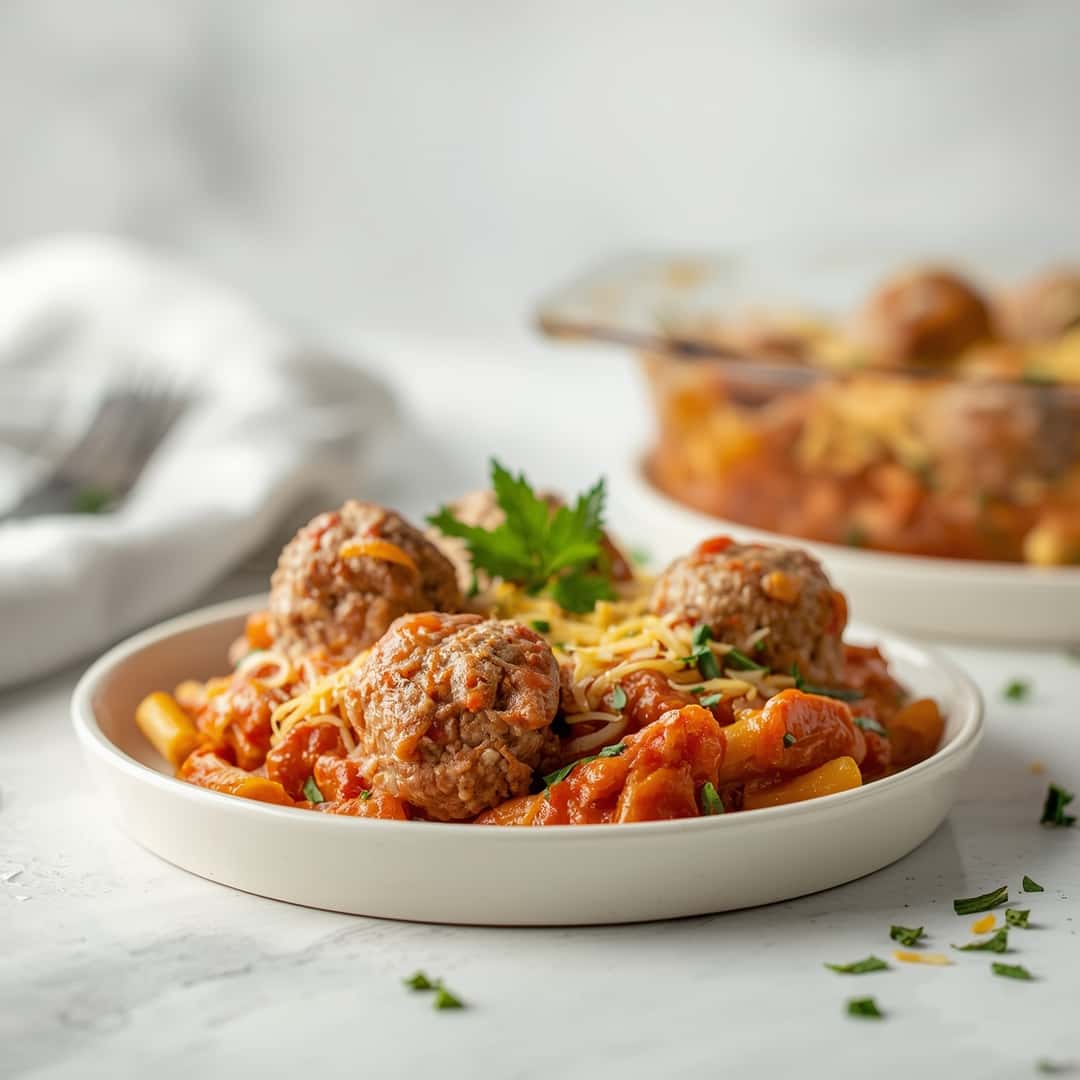 Keto Low Carb Meatball Casserole