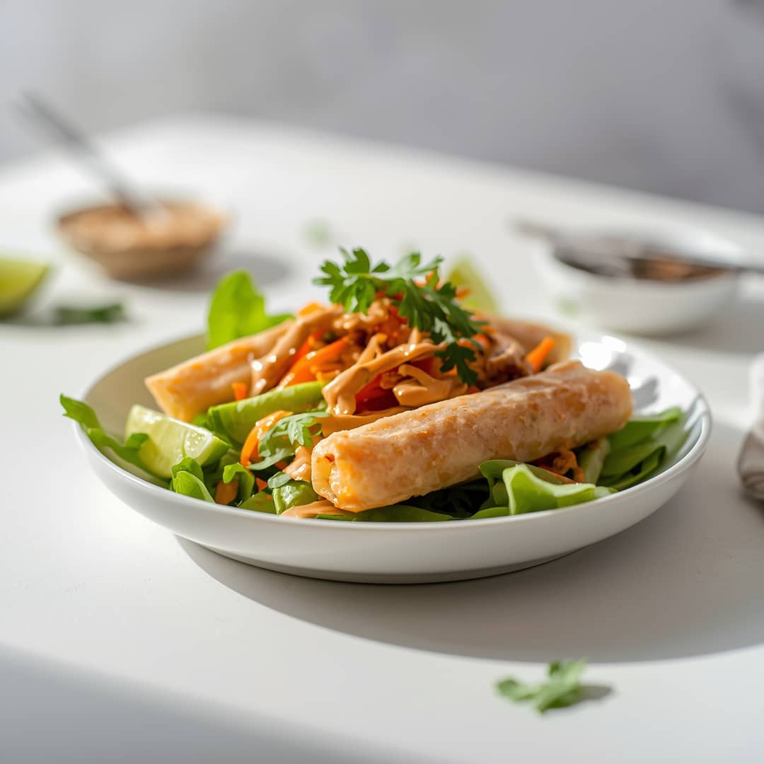 Spring Roll Salad with Peanut Dressing 2 Spring Roll Salad with Peanut Dressing