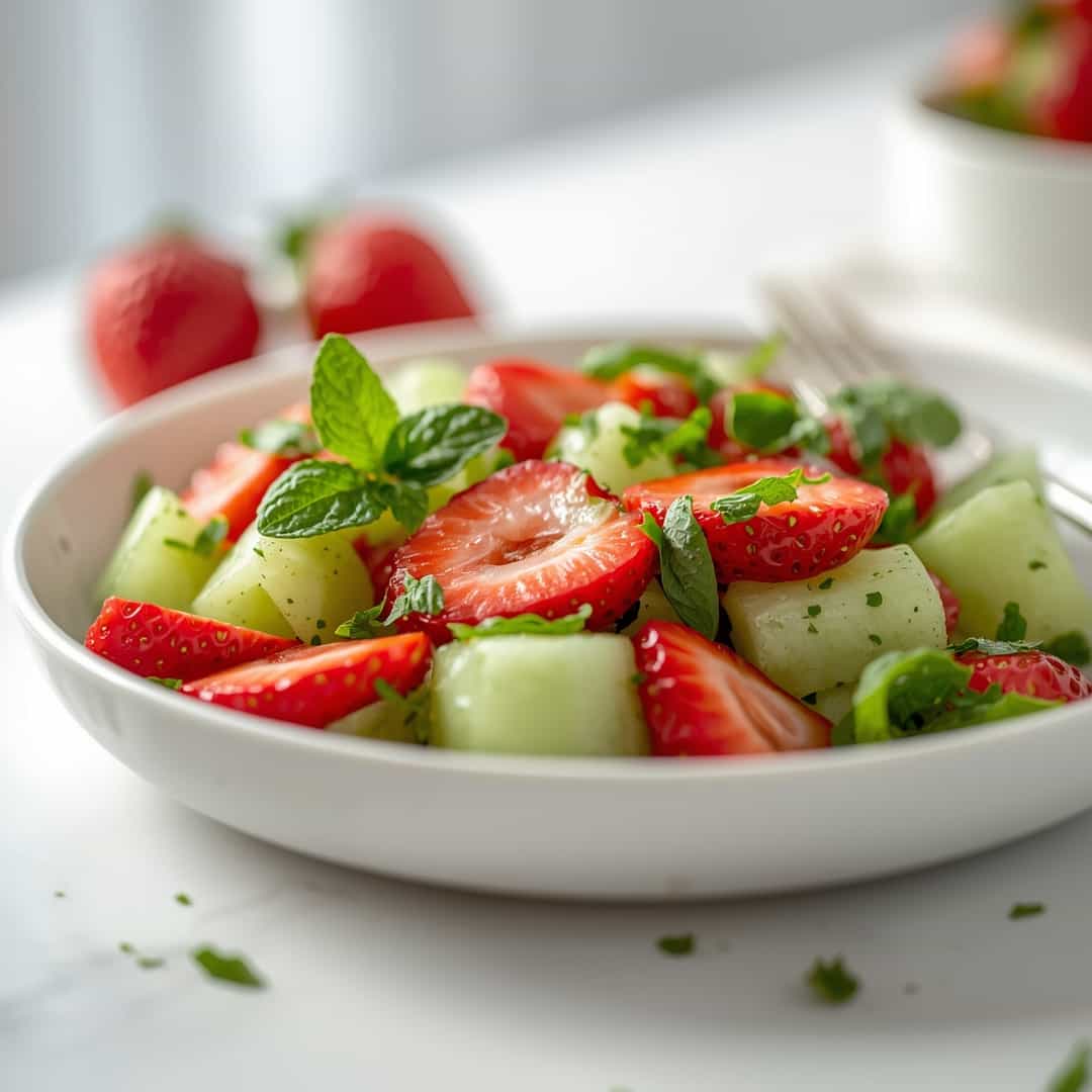 Strawberry Cucumber Mint Salad