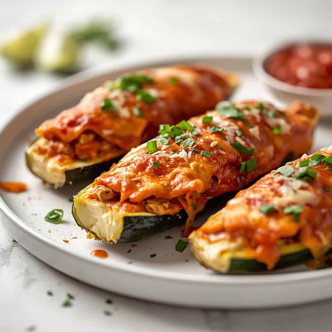 chicken enchilada zucchini boats
