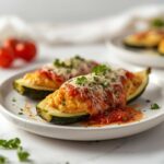chicken parm stuffed zucchini low carb