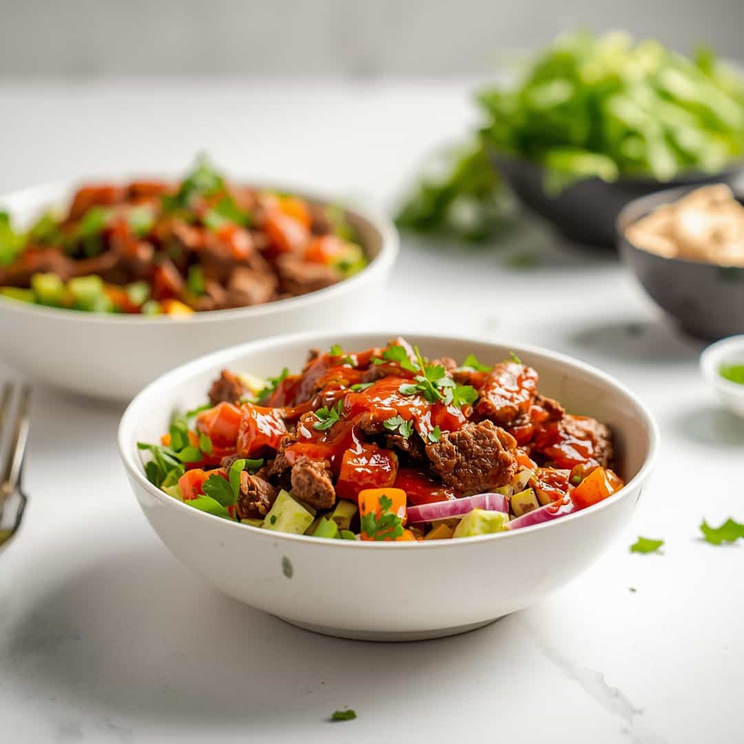 chipotle beef taco salad bowls
