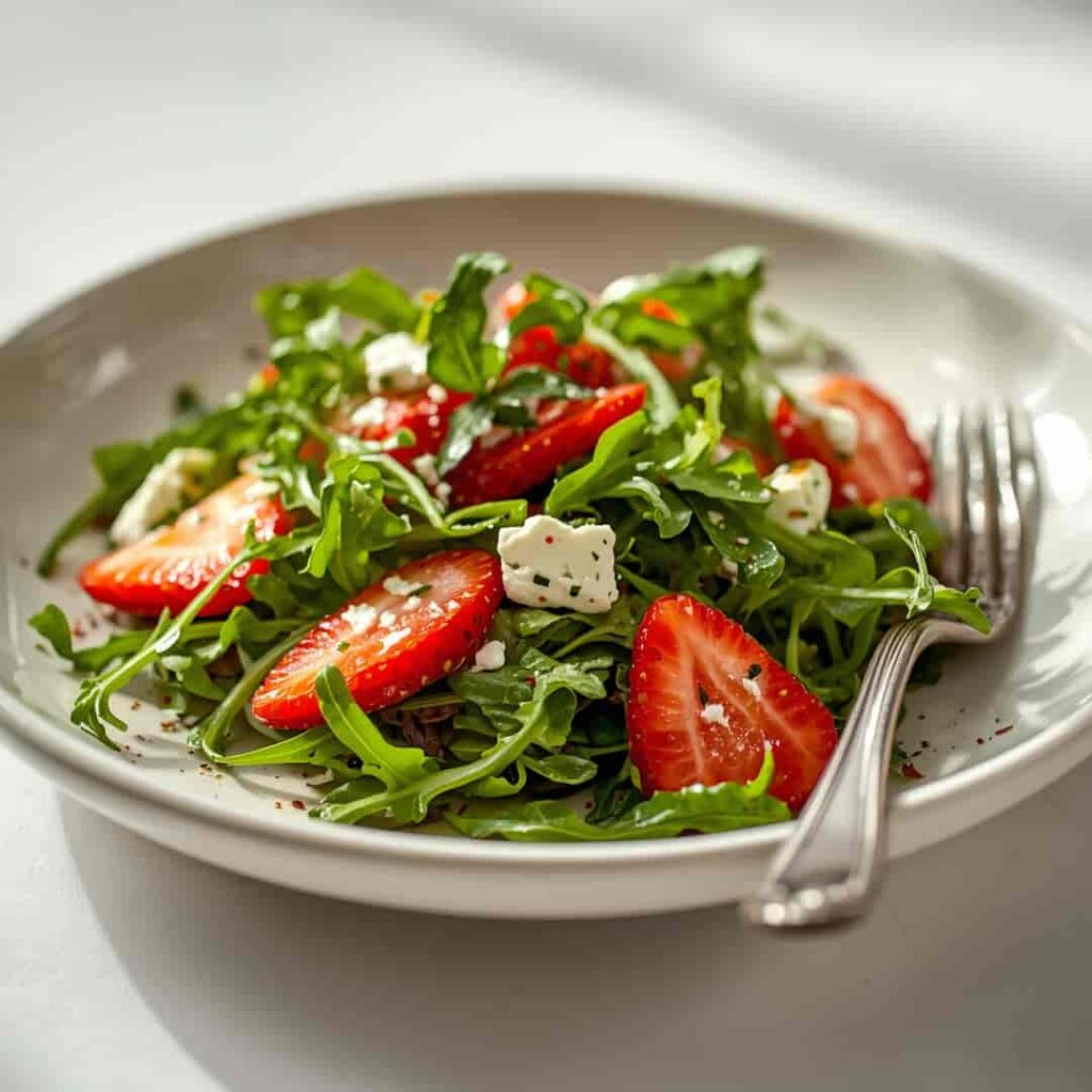 strawberry goat cheese arugula salad