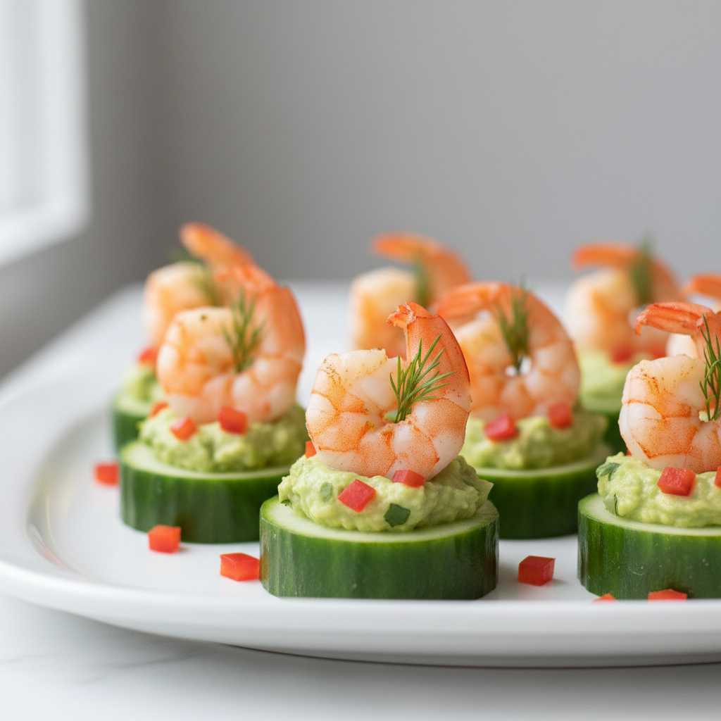 Avocado Cucumber Shrimp Appetizers