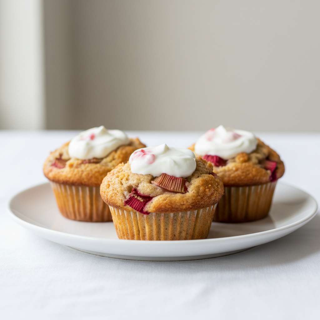 Best Rhubarb Muffins with Yogurt - Traditional Country Recipe