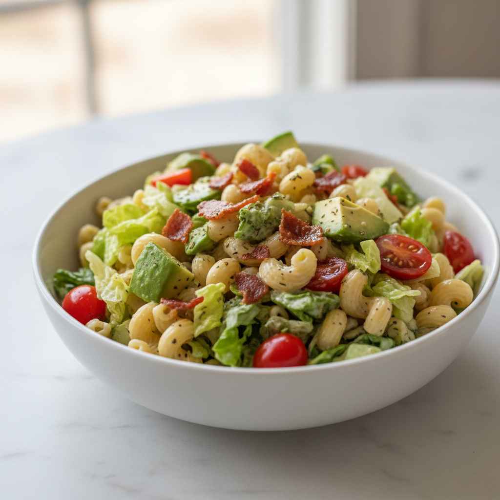 BLT pasta salad with ranch dressing