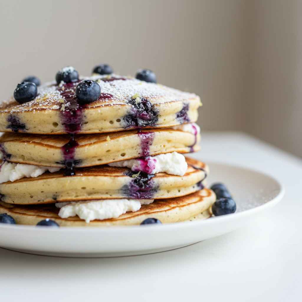 blueberry lemon pancakes with ricotta