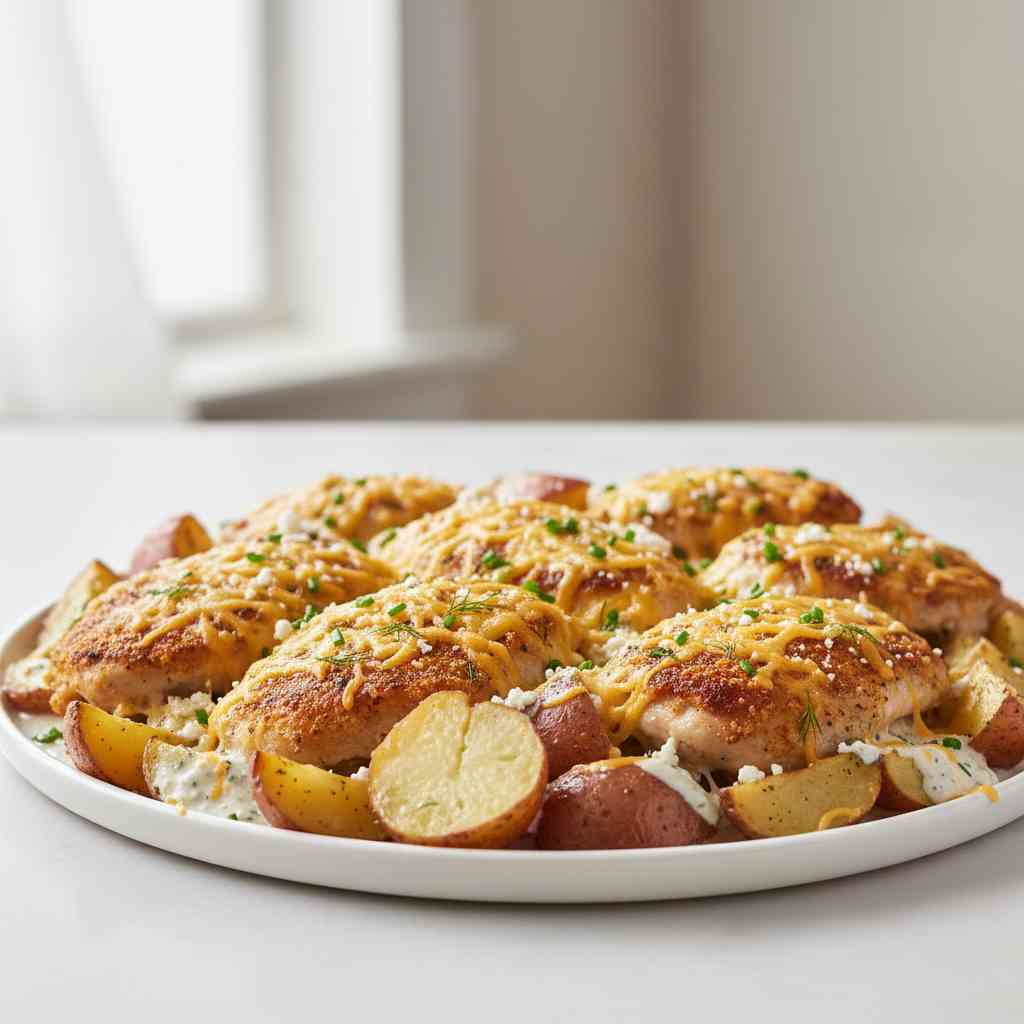 Cheesy Ranch Chicken and Potatoes 2 Cheesy Ranch Chicken and Potatoes
