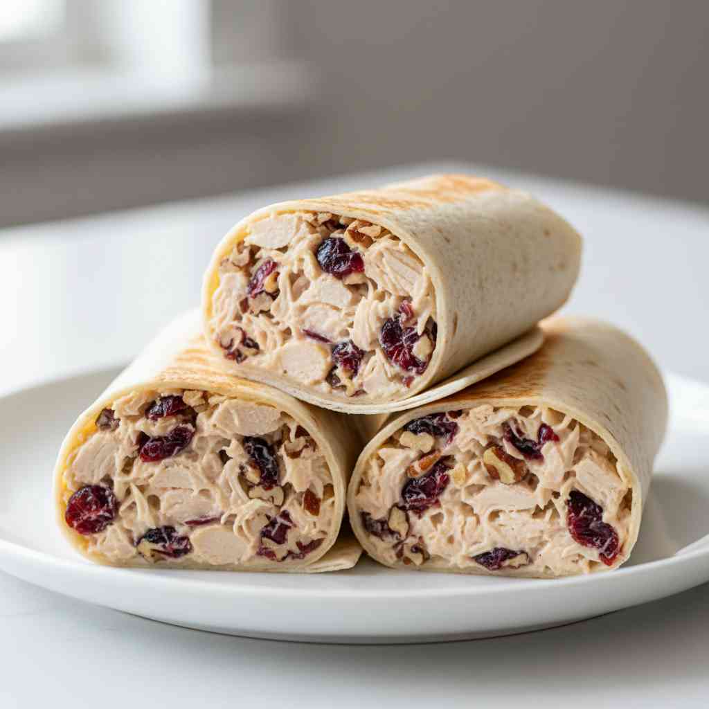 Chicken Cranberry Pecan Salad Wraps