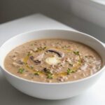 cream of mushroom soup with thyme and butter