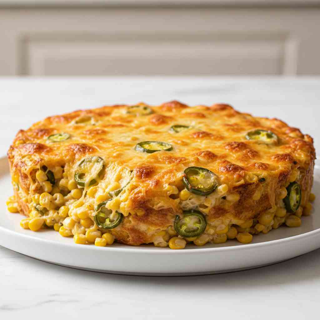 Creamy Cheddar Jalapeno Corn Casserole