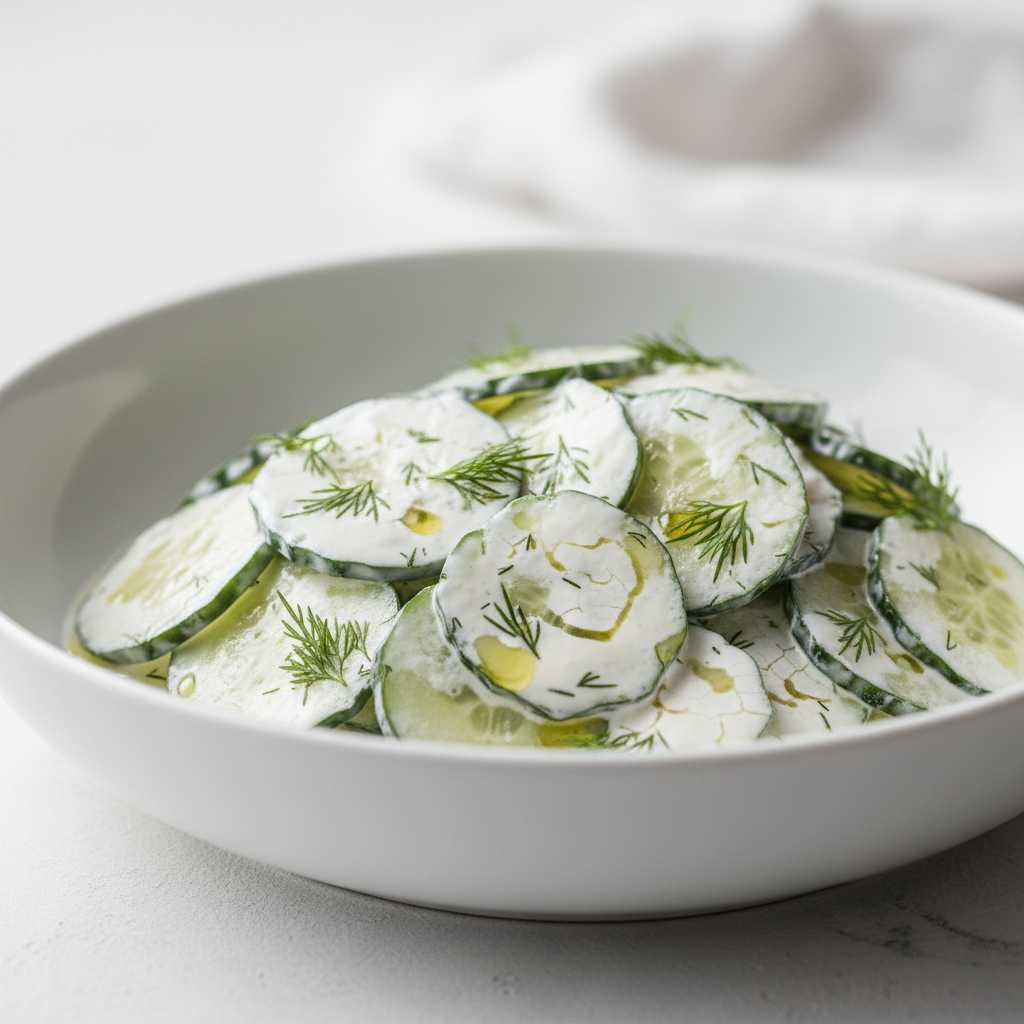 creamy cucumber salad with sour cream