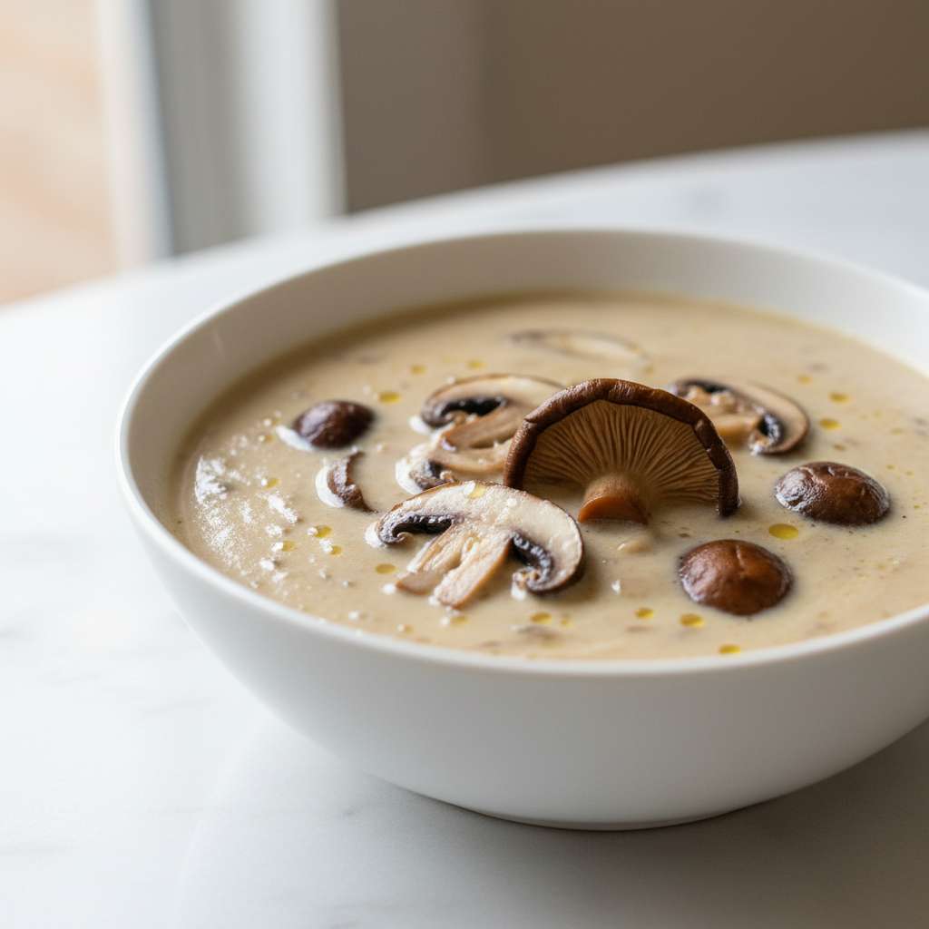 creamy mushroom soup with chicken broth
