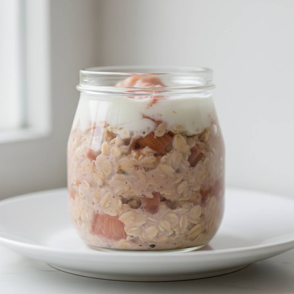 Creamy Rhubarb Overnight Oats