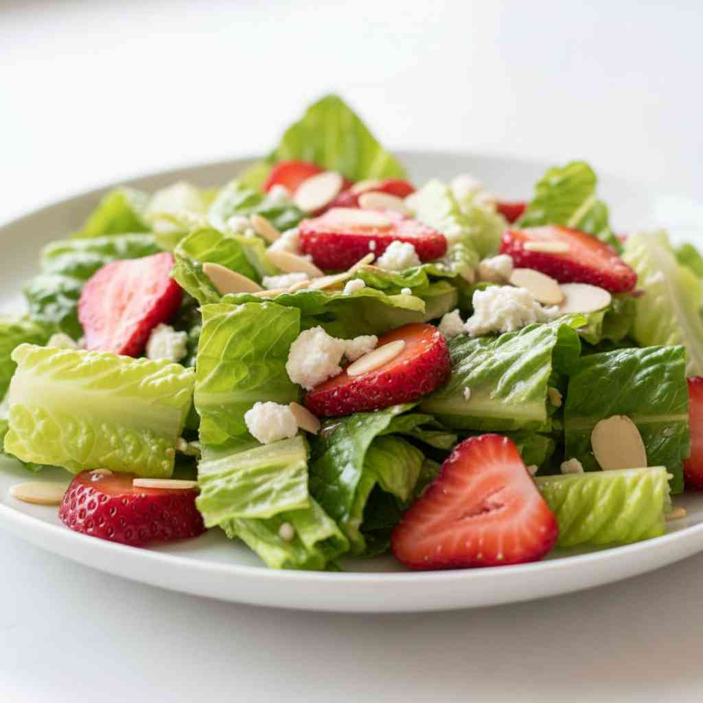 Crunchy Strawberry Romaine Feta Salad