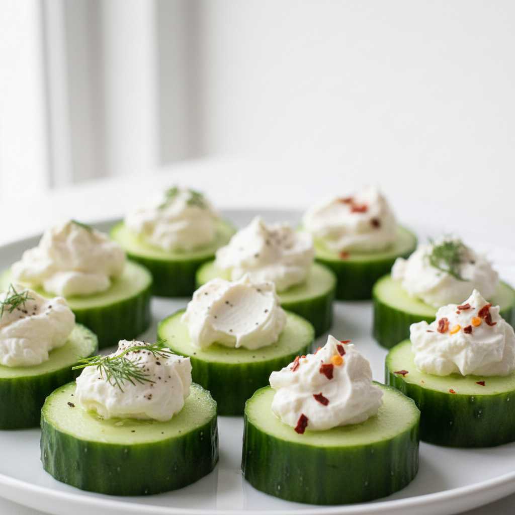 Cucumber Bites with Cream Cheese Spreads 2 Cucumber Bites with Cream Cheese Spreads