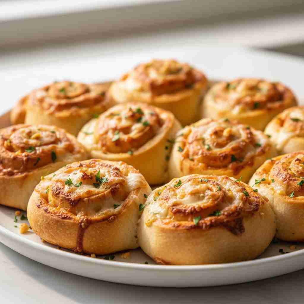 Delicious Cheesy Garlic Pizza Pinwheels